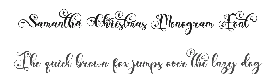 Samantha Christmas Monogram Font by Yoga Letter — Script Handwritten Font