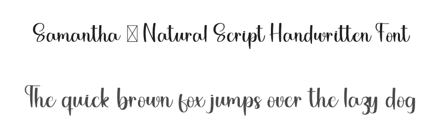 Samantha – Natural Script Handwritten Font by freshtypeink — Script Handwritten Font