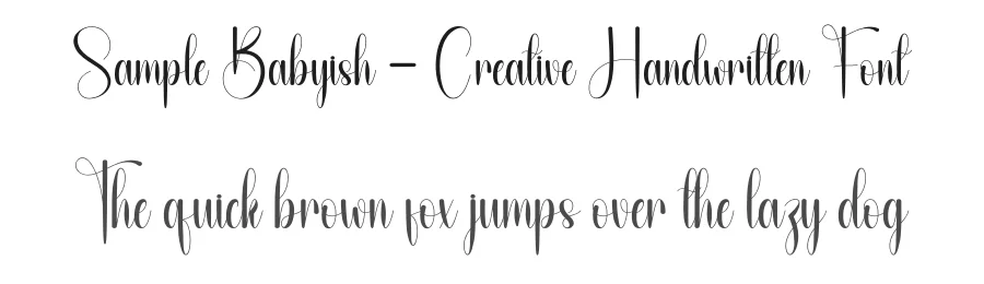 Sample Babyish – Creative Handwritten Font by andikastudio — Script Handwritten Font