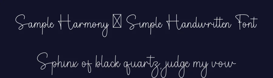Sample Harmony – Simple Handwritten Font by freshtypeink — Script Handwritten Font — thumbnail 2
