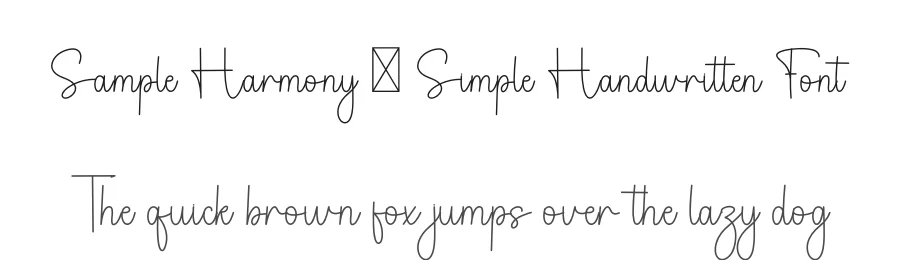 Sample Harmony – Simple Handwritten Font by freshtypeink — Script Handwritten Font