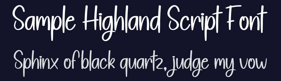 Sample Highland Script Font by creativeletter — Display Font — thumbnail 2