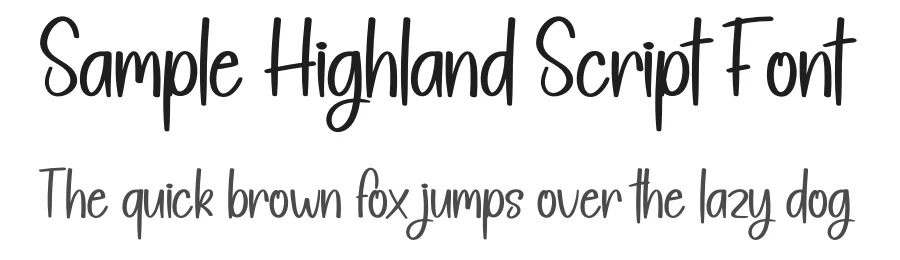 Sample Highland Script Font by creativeletter — Display Font