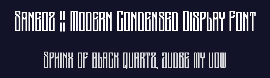 Saneoz || Modern Condensed Display Font by ErmediaStudio — Decorative Font — thumbnail 2