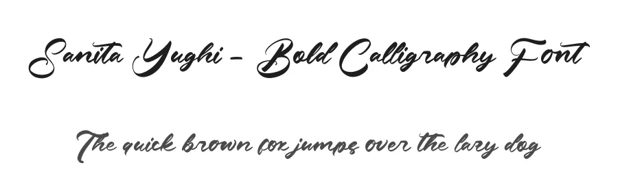 Sanita Yughi – Bold Calligraphy Font by letterenastudios — Script Handwritten Font