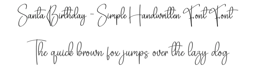 Santa Birthday – Simple Handwritten Font Font by creativeletter — Script Handwritten Font
