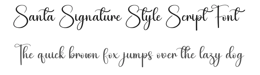 Santa Signature Style Script Font by creativeletter — Script Handwritten Font