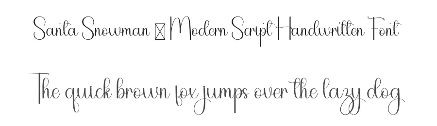 Santa Snowman – Modern Script Handwritten Font by freshtypeink — Script Handwritten Font
