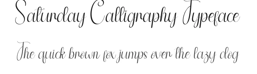 Saturday Calligraphy Typeface by creativeletter — Script Handwritten Font