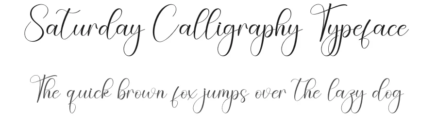 Saturday Calligraphy Typeface by creativeletter — Script Handwritten Font