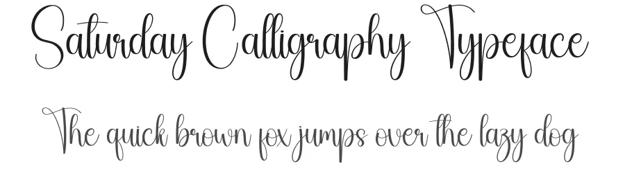 Saturday Calligraphy Typeface by creativeletter — Script Handwritten Font