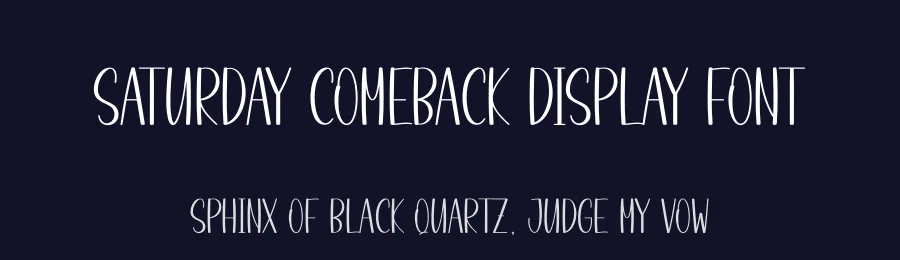 Saturday Comeback Display Font by creativeletter — Display Font — thumbnail 2