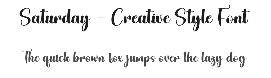Saturday – Creative Style Font by creativeletter — Script Handwritten Font