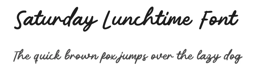 Saturday Lunchtime Font by Rillatype — Script Handwritten Font