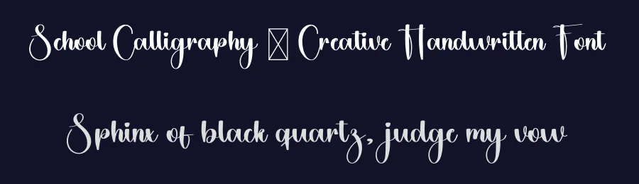 School Calligraphy – Creative Handwritten Font by freshtypeink — Script Handwritten Font — thumbnail 2
