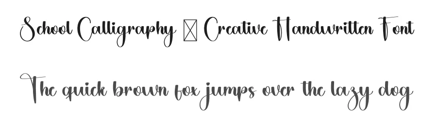 School Calligraphy – Creative Handwritten Font by freshtypeink — Script Handwritten Font