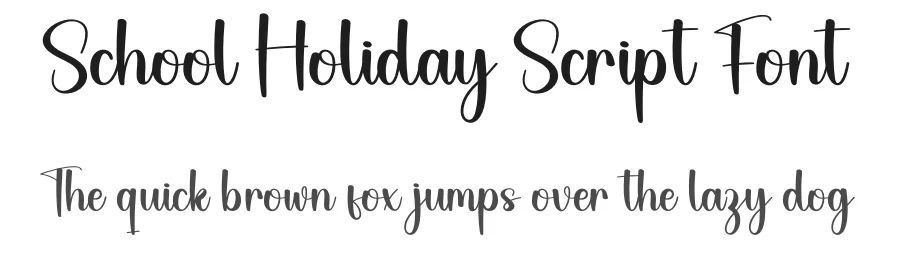 School Holiday Script Font by creativeletter — Script Handwritten Font
