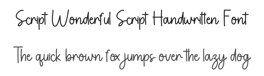 Script Wonderful Script Handwritten Font by freshtypeink — Script Handwritten Font