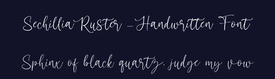 Sechillia Ruster – Handwritten Font by [email protected] — Script Handwritten Font — thumbnail 2
