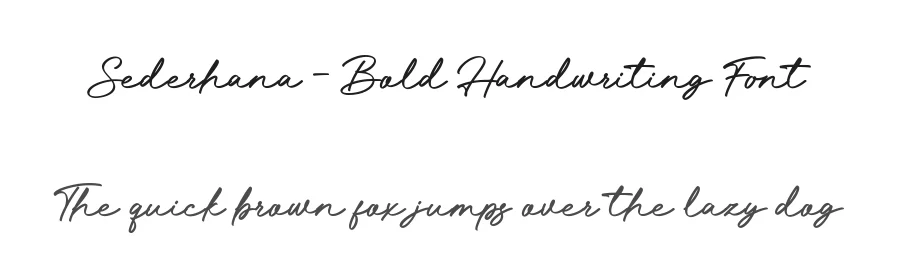 Sederhana – Bold Handwriting Font by Basnistudio — Script Handwritten Font