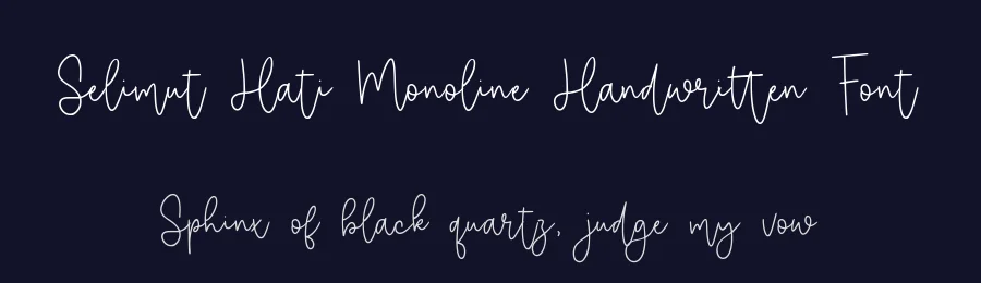 Selimut Hati Monoline Handwritten Font by balpirick — Script Handwritten Font — thumbnail 2