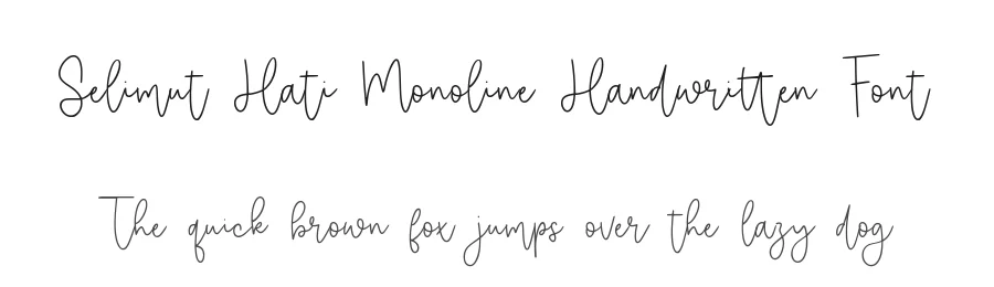 Selimut Hati Monoline Handwritten Font by balpirick — Script Handwritten Font