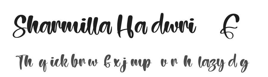 Sharmilla Handwritten Font by didiksaputra β Script Handwritten Font