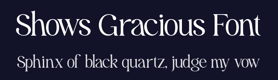 Shows Gracious Font by roomspace.cl — Serif Font — thumbnail 2
