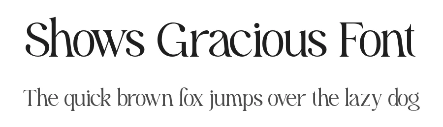 Shows Gracious Font by roomspace.cl — Serif Font