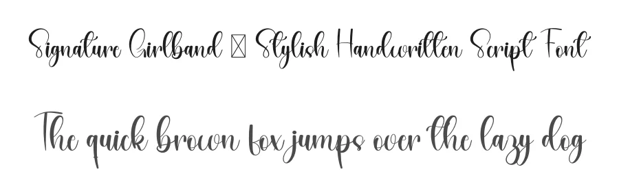 Signature Girlband – Stylish Handwritten Script Font by freshtypeink — Script Handwritten Font