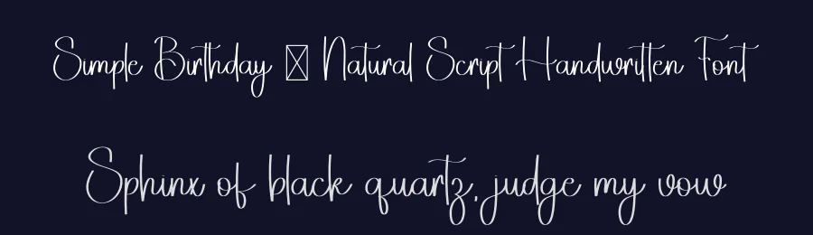 Simple Birthday – Natural Script Handwritten Font by freshtypeink — Script Handwritten Font — thumbnail 2