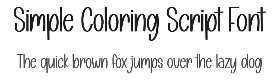 Simple Coloring Script Font by creativeletter — Script Handwritten Font
