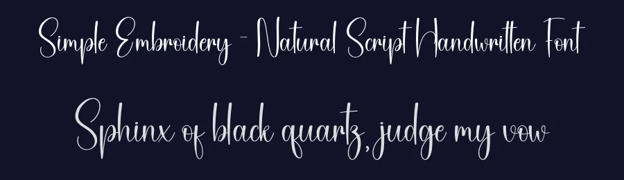 Simple Embroidery – Natural Script Handwritten Font by creativeletter — Script Handwritten Font — thumbnail 2