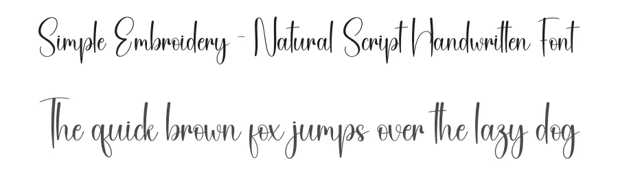 Simple Embroidery – Natural Script Handwritten Font by creativeletter — Script Handwritten Font