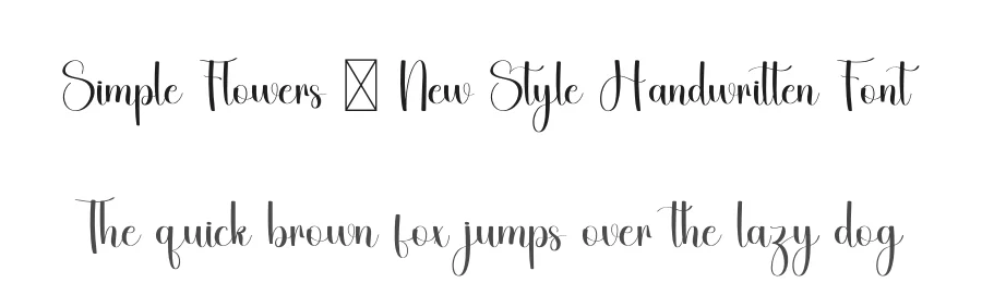 Simple Flowers – New Style Handwritten Font by freshtypeink — Script Handwritten Font