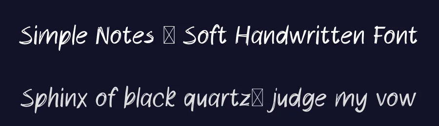Simple Notes – Soft Handwritten Font by vpcreativeshop — Script Handwritten Font — thumbnail 2