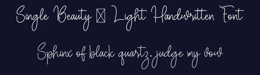 Single Beauty – Light Handwritten Font by freshtypeink — Script Handwritten Font — thumbnail 2