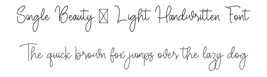Single Beauty – Light Handwritten Font by freshtypeink — Script Handwritten Font