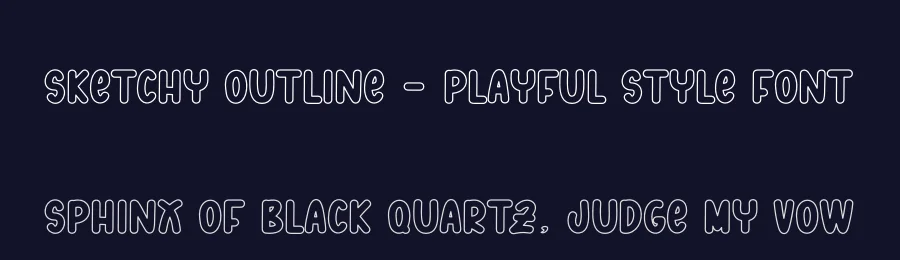 Sketchy Outline – Playful Style Font by andikastudio — Display Font — thumbnail 2