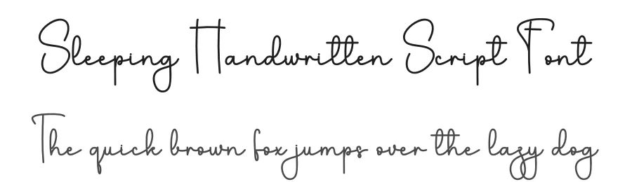 Sleeping Handwritten Script Font by freshtypeink — Script Handwritten Font