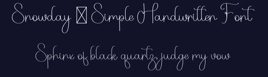 Snowday – Simple Handwritten Font by freshtypeink — Script Handwritten Font — thumbnail 2