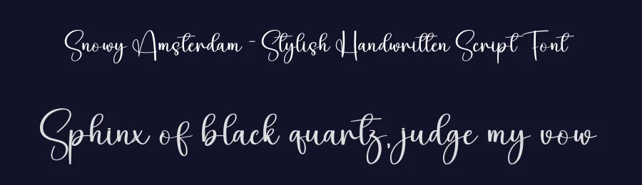 Snowy Amsterdam – Stylish Handwritten Script Font by creativeletter — Script Handwritten Font — thumbnail 2