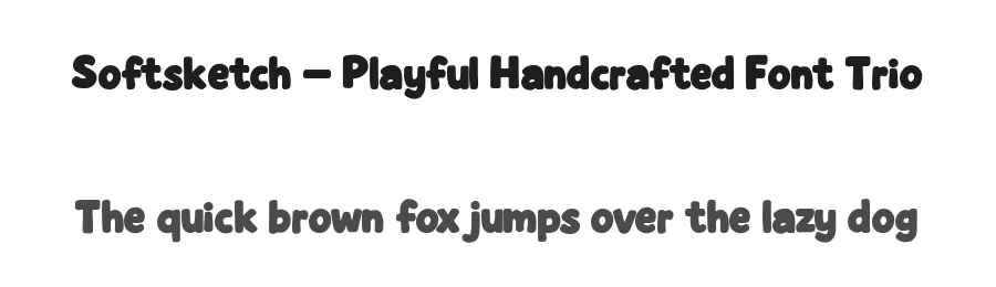 Softsketch – Playful Handcrafted Font Trio by Creacy Studio — Display Font