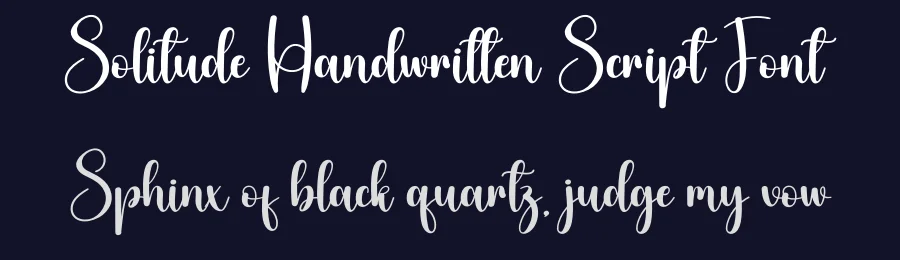 Solitude Handwritten Script Font by creativeletter — Script Handwritten Font — thumbnail 2