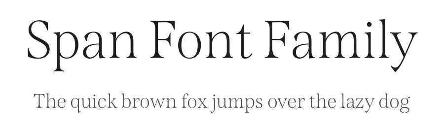Span Font Family by Jamie Clarke Type — Serif Font