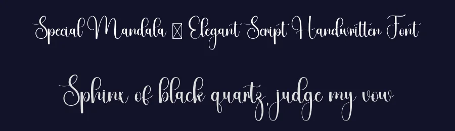 Special Mandala – Elegant Script Handwritten Font by freshtypeink — Script Handwritten Font — thumbnail 2