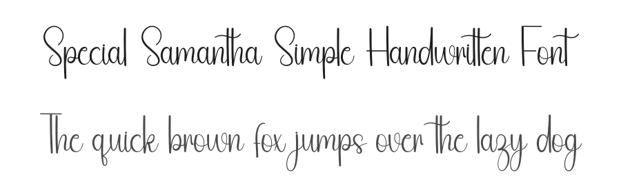 Special Samantha Simple Handwritten Font by freshtypeink — Script Handwritten Font