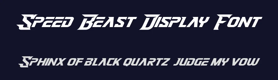 Speed Beast Display Font by Vunira — Display Font — thumbnail 2