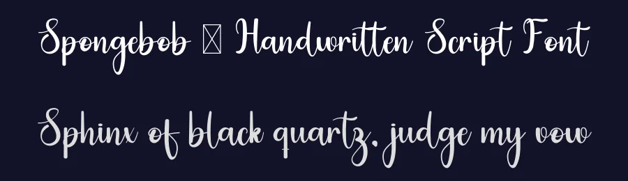 Spongebob – Handwritten Script Font by freshtypeink — Script Handwritten Font — thumbnail 2