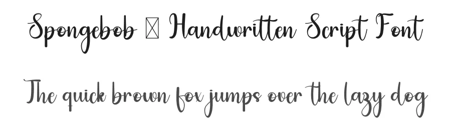 Spongebob – Handwritten Script Font by freshtypeink — Script Handwritten Font